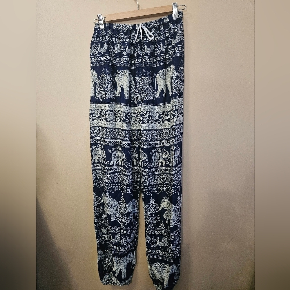 Unbranded Women's Size XL Harem Pants Elephant Tribal Print Lightweight